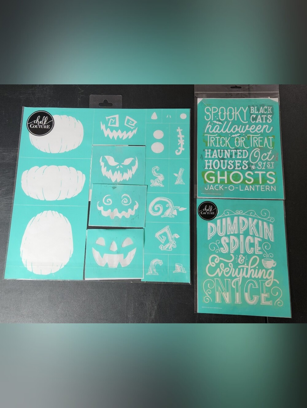 Lot Of 3 Chalk Couture Fall Halloween Transfers, Used